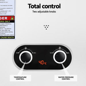 Devanti Portable Gas Water Heater | Outdoor Camping Shower | White