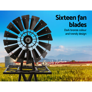 Garden Windmill | 160cm | Metal Ornaments | Outdoor Decor | Ornamental Wind Mill