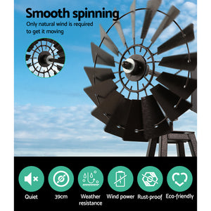 Garden Windmill | 160cm | Metal Ornaments | Outdoor Decor | Ornamental Wind Mill