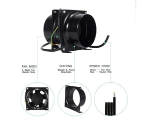 4 Inch Hydroponic Tube Fan (100mm) | Growmax