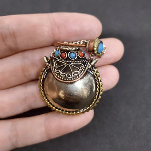 Handmade Antique Bohemian Jar / Cremation Pendant Necklace