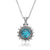 Elegant Bohemian Sun Necklace Pendant With Turquoise Stone | 925 Silver