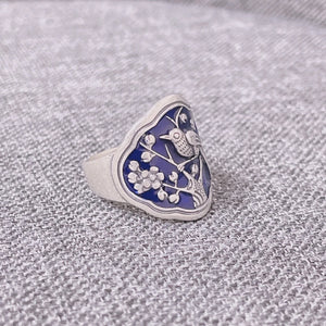 Beautiful Tree & Bird 925 Silver Bohemian Finger Ring