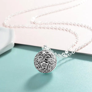 Pregnancy Harmony Ball Necklace With Flower Of Life Design
