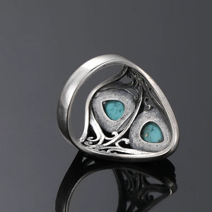 Unique Duel Turquoise Stoned Bohemian Finger Ring | Size 6-10