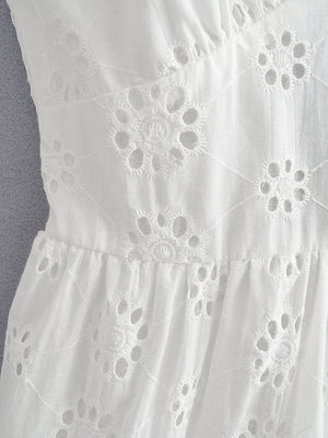 Cute Women's White Summer Bohemian Beach Dress | Sizes S-L