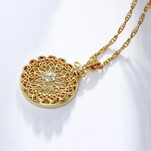 Beautiful Hippie Styled Flower Of Life Necklace | Gold