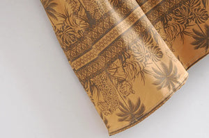 Women's Golden Leopard Printed Long Skirt | Sizes S-XL