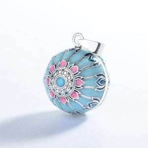 Beautiful Bohemian Pink & Aqua Lotus Ball Necklace |2 Sizes