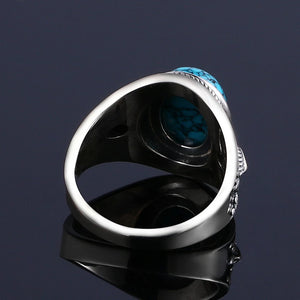 Beauitful 925 Silver Bohemian Finger Ring With Natural Turquoise Stone | Size 6-10