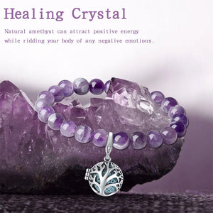 Amethyst Aromatherapy Cage Diffuser Bracelet With Volcanic Lava Stone Balls