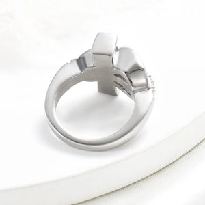 Cross Cremation Urn Finger Ring for Ashes | Stainless Steel