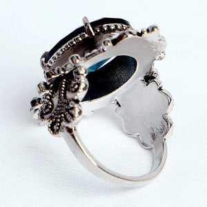 925 Princess Sapphire Gemstone Finger Ring | Sizes 6-10