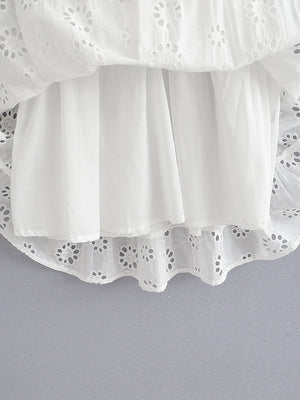 Cute Women's White Summer Bohemian Beach Dress | Sizes S-L