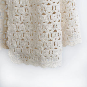 Women's Relaxed Cotton Loose Long Sleeve Cover Up | Beige Or White