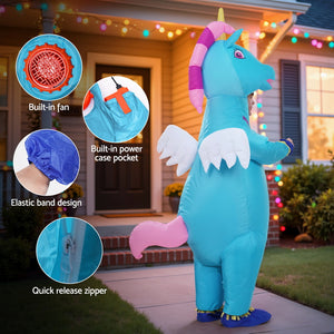 Inflatable Unicorn Costume | Adult Blow-Up Fancy Dress Party Suit | Halloween & Cosplay Outfit