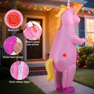 Inflatable Unicorn Costume | Adult Blow-Up Fancy Dress Party Suit | Halloween & Cosplay Outfit