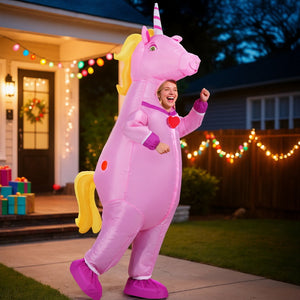 Inflatable Unicorn Costume | Adult Blow-Up Fancy Dress Party Suit | Halloween & Cosplay Outfit