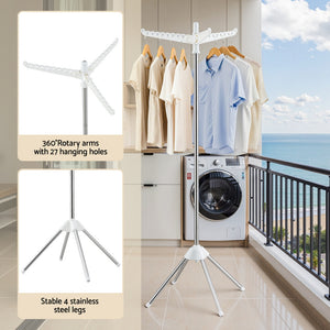 Foldable Clothes Airer | Rotating Hanger Rack | 163cm Height