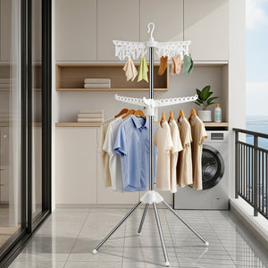 Clothes Airer Rack | 2 Tier | Rotatable Hanger | Foldable
