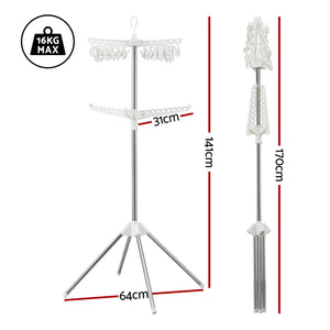 Clothes Airer Rack | 2 Tier | Rotatable Hanger | Foldable