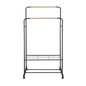 Artiss Clothes Rack Double Rod Airer Rail Coat Stand Hanger Storage Shelf