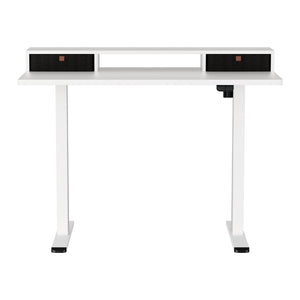 Electric Standing Desk | 120 cm | Office Table with Storage Shelf & Drawer