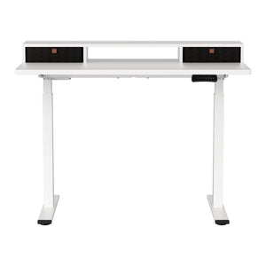 Electric Standing Desk | Dual Motor | 120 cm Office Table with Shelf & Drawer