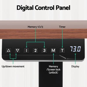 Motorised Standing Desk | Dual Motor Electric | 140cm | Walnut Finish