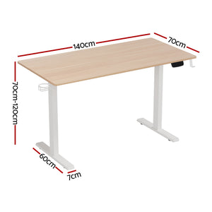Sit-Stand Desk | Touch Control Electric | 140cm | Oak Finish