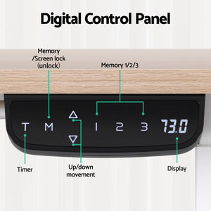 Sit-Stand Desk | Touch Control Electric | 140cm | Oak Finish