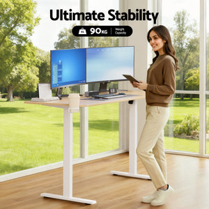 Sit-Stand Desk | Touch Control Electric | 140cm | Oak Finish