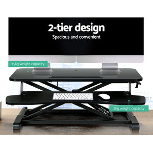 Standing Desk Riser | Height Adjustable | Black | 80CM