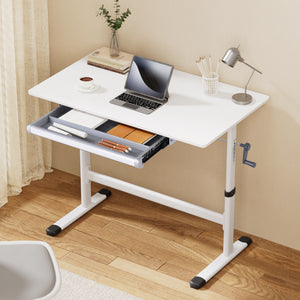 Standing Desk | Height Adjustable | 100cm Workstation | White