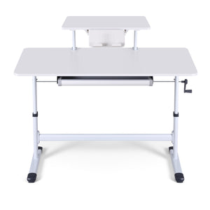 Height Adjustable Standing Desk | 120cm | Study Workstation | White