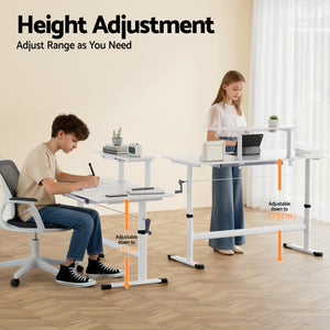 Height Adjustable Standing Desk | 120cm | Study Workstation | White
