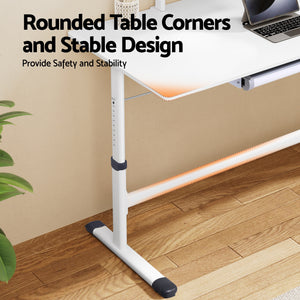 Height Adjustable Standing Desk | 120cm | Study Workstation | White