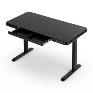Motorised Sit-Stand Desk | 120cm | Tempered Glass Top | Black