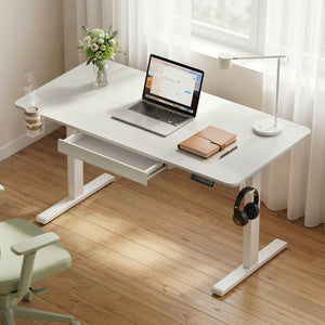 Electric Standing Desk | 140cm | Height Adjustable | Motorised | Drawer