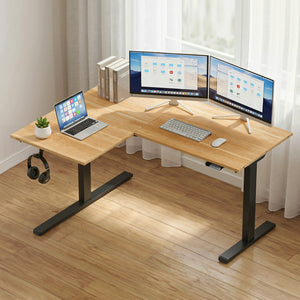 L-Shaped Electric Standing Desk | Motorised Sit-Stand | Height Adjustable