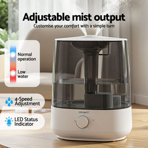 Devanti Ultrasonic Humidifier Aroma Diffuser Top Fill Quiet Bedroom 6L