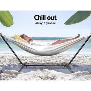 Hammock Bed | Camping Chair | Outdoor Lounge | Single Cotton | With Stand