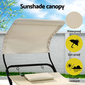 Hammock Bed with Stand | Sun Lounge Chair | Beige