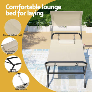 Hammock Bed with Stand | Sun Lounge Chair | Beige