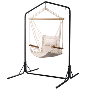 Gardeon Outdoor Hammock Chair | w/Stand | Swing Hanging Hammock | Garden | Cream