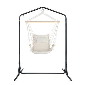 Gardeon Outdoor Hammock Chair | w/Stand | Swing Hanging Hammock | Garden | Cream