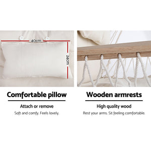 Gardeon Outdoor Hammock Chair | w/Stand | Swing Hanging Hammock | Garden | Cream