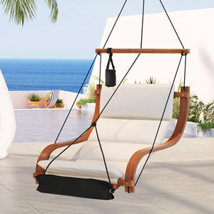 Hammock Chair | Wooden Hanging | Indoor Outdoor Lounge | Patio