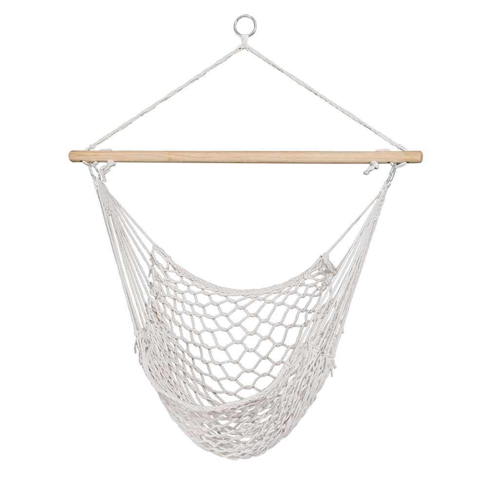 Gardeon Hammock Chair | Outdoor Hanging Camping | Mesh | Indoor | Cream