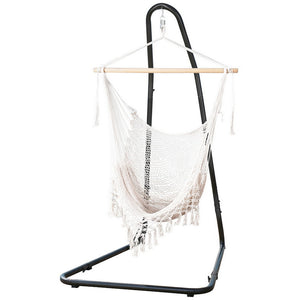 Hanging Hammock Chair | Heavy Duty Steel Stand | Outdoor Swing Seat for Patio & Garden